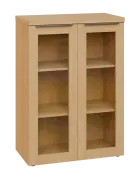 SIN 3 - 8S kancelářská skříň, 2-dveřová/prosklená, 1120x800x400, javor horský